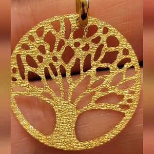 14k yellow gold pendant tree of life